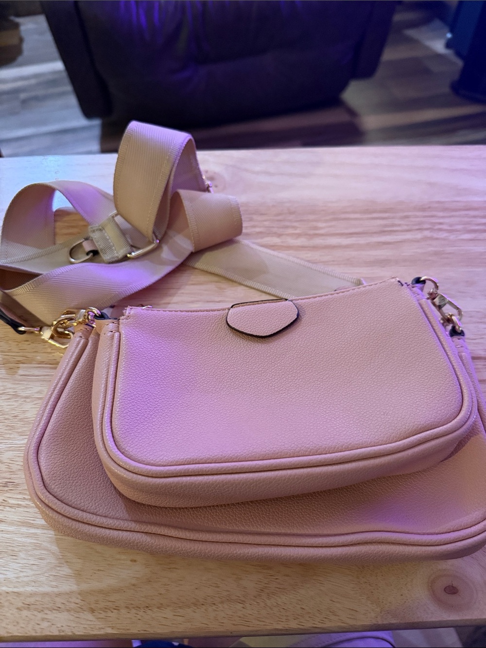 Minimalist Pink Crossbody Shoulder Bag - Lightweight Women's Bag